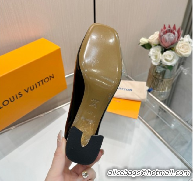 Popular Style Louis Vuitton Swing Pumps 5.5cm in Patent Leather Black 2025 1AGTY9