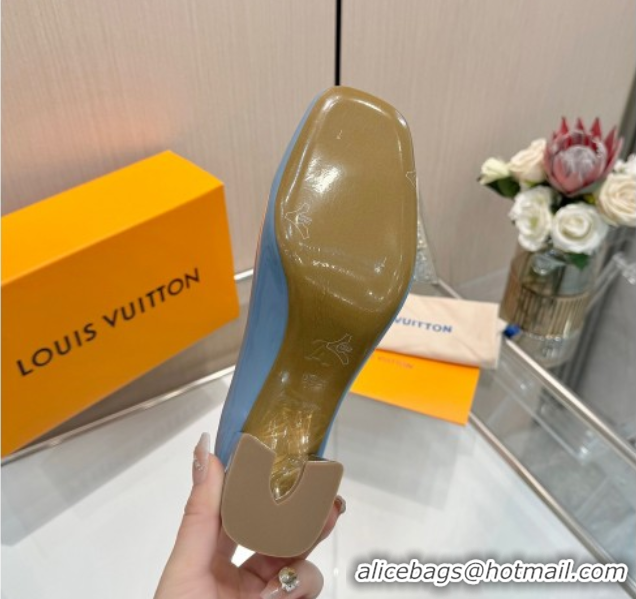 Luxury Louis Vuitton Swing Pumps 5.5cm in Patent Leather Light Blue 2025 1AGTY9