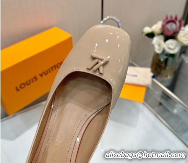 Lowest Price Louis Vuitton Swing Pumps 5.5cm in Patent Leather Nude Pink 2025 1AGTY9