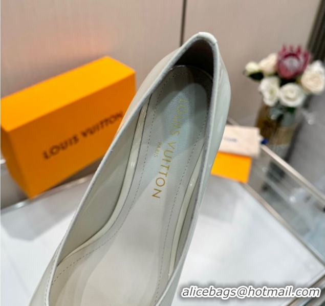 Top Design Louis Vuitton Swing Pumps 5.5cm in Patent Leather White 2025 1AGTY9