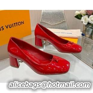 Sumptuous Louis Vuitton Swing Pumps 5.5cm in Patent Leather Red 2025 1AGTY9