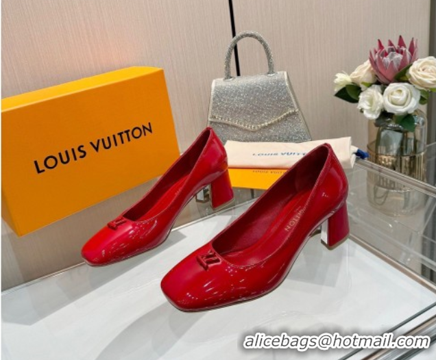 Sumptuous Louis Vuitton Swing Pumps 5.5cm in Patent Leather Red 2025 1AGTY9