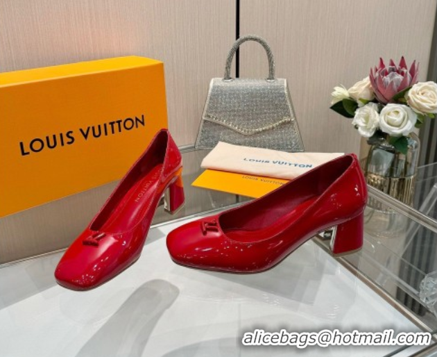 Sumptuous Louis Vuitton Swing Pumps 5.5cm in Patent Leather Red 2025 1AGTY9