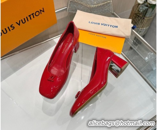 Sumptuous Louis Vuitton Swing Pumps 5.5cm in Patent Leather Red 2025 1AGTY9