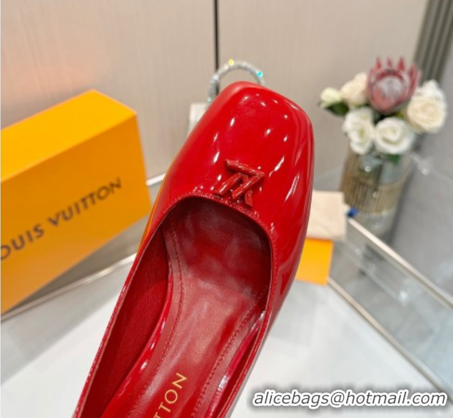 Sumptuous Louis Vuitton Swing Pumps 5.5cm in Patent Leather Red 2025 1AGTY9