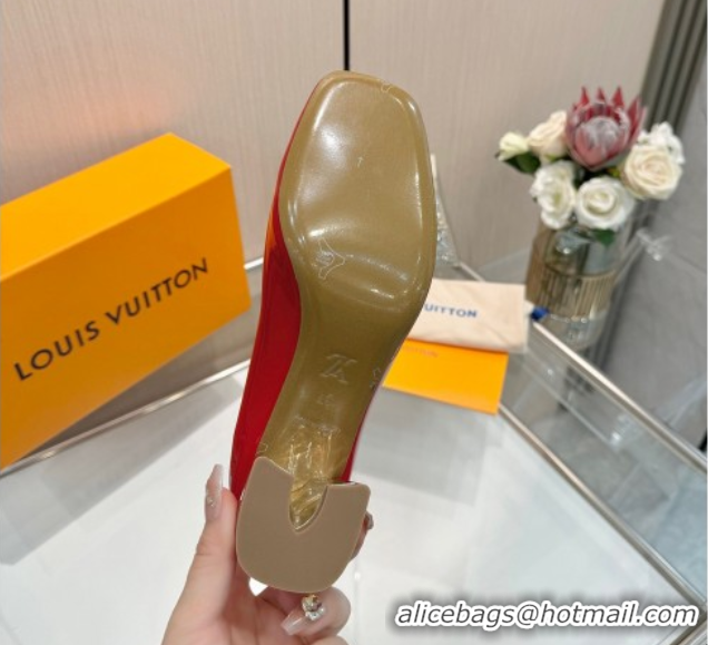 Sumptuous Louis Vuitton Swing Pumps 5.5cm in Patent Leather Red 2025 1AGTY9