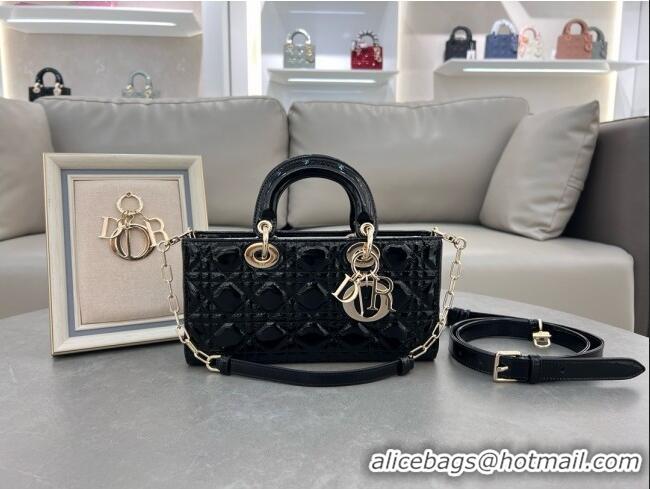 Buy New Cheap Dior Lady D-Joy Medium Bag in Patent Leather M0540 Black 2025
