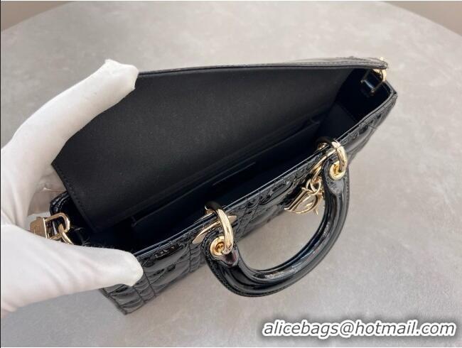 Buy New Cheap Dior Lady D-Joy Medium Bag in Patent Leather M0540 Black 2025