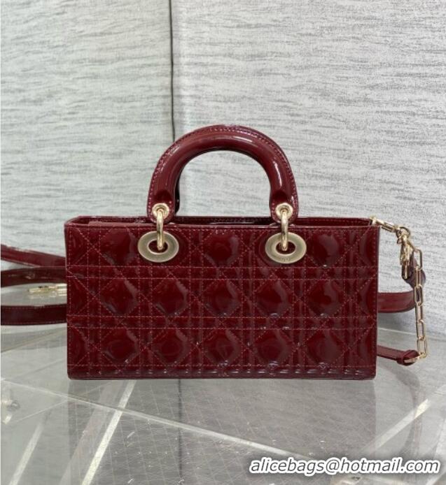 Market Sells Dior Lady D-Joy Medium Bag in Patent Leather M0540 Burgundy 2025
