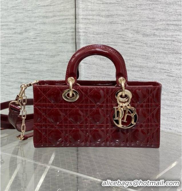 Market Sells Dior Lady D-Joy Medium Bag in Patent Leather M0540 Burgundy 2025