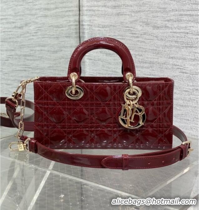 Market Sells Dior Lady D-Joy Medium Bag in Patent Leather M0540 Burgundy 2025