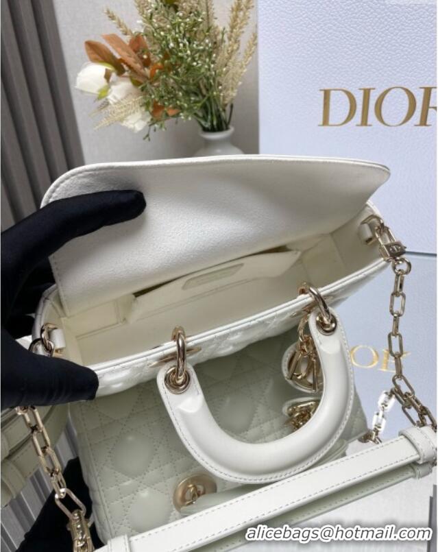Original Cheap Dior Lady D-Joy Small Bag in Patent Leather M0541 White 2025