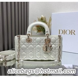 Classic Specials Dior Lady D-Joy Medium Bag in Patent Leather M0540 White 2025