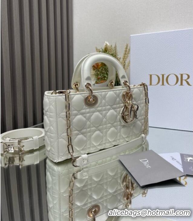 Classic Specials Dior Lady D-Joy Medium Bag in Patent Leather M0540 White 2025