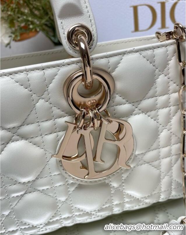 Classic Specials Dior Lady D-Joy Medium Bag in Patent Leather M0540 White 2025