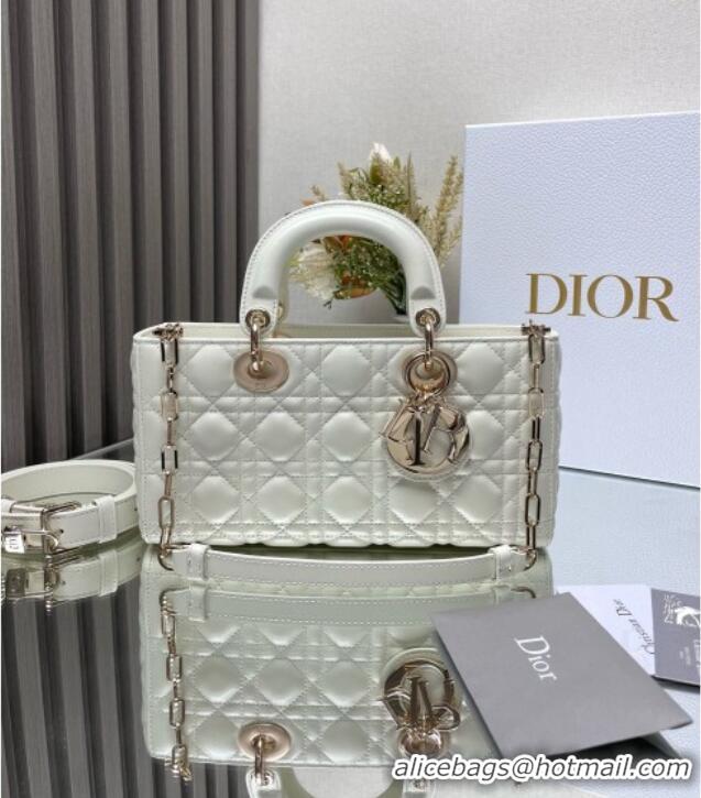 Classic Specials Dior Lady D-Joy Medium Bag in Patent Leather M0540 White 2025