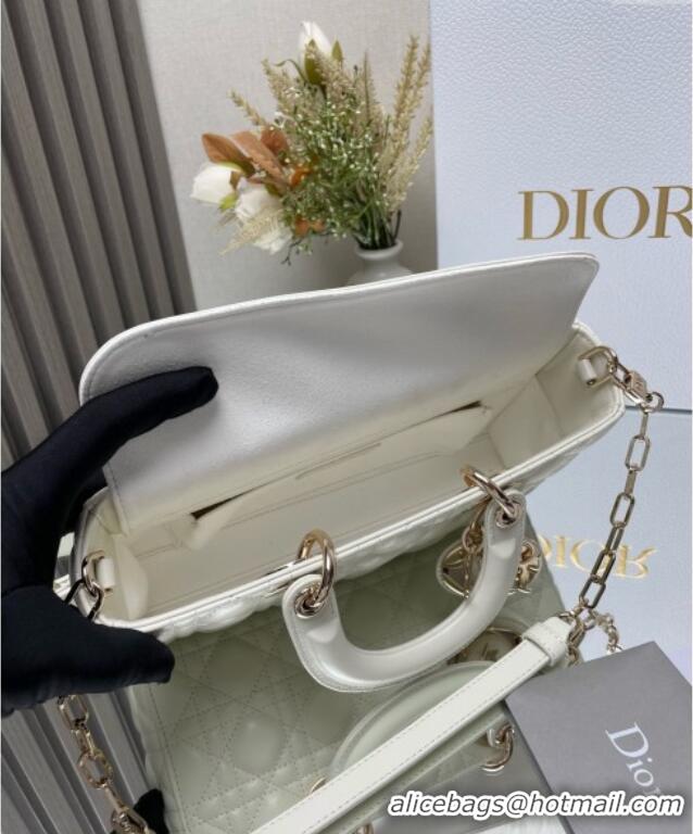 Classic Specials Dior Lady D-Joy Medium Bag in Patent Leather M0540 White 2025