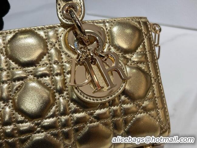Low Cost Dior Lady D-Joy Small Bag in Cannage Lambskin M0541 Gold 2025