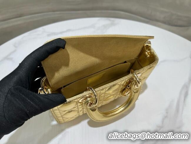 Low Cost Dior Lady D-Joy Small Bag in Cannage Lambskin M0541 Gold 2025