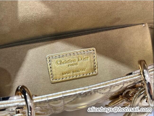 Low Cost Dior Lady D-Joy Small Bag in Cannage Lambskin M0541 Gold 2025