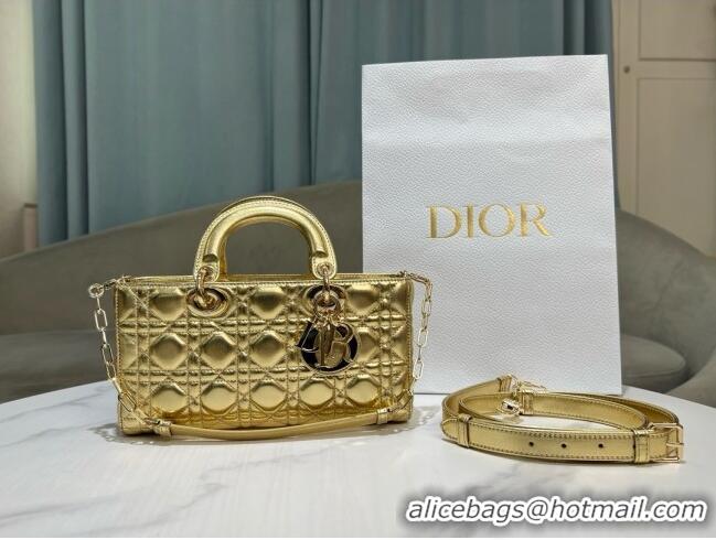 Top Design Dior Lady D-Joy Medium Bag in Cannage Lambskin M0540 Gold 2025