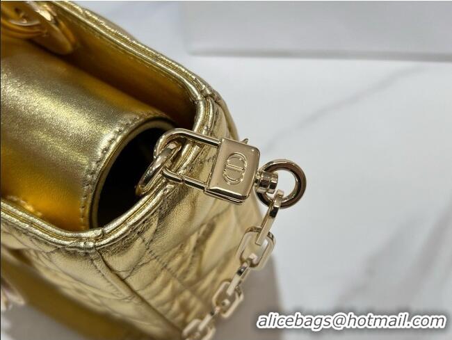Top Design Dior Lady D-Joy Medium Bag in Cannage Lambskin M0540 Gold 2025