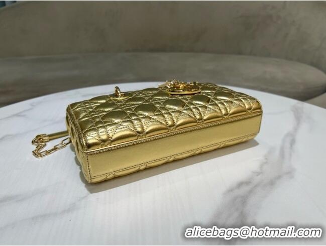 Top Design Dior Lady D-Joy Medium Bag in Cannage Lambskin M0540 Gold 2025