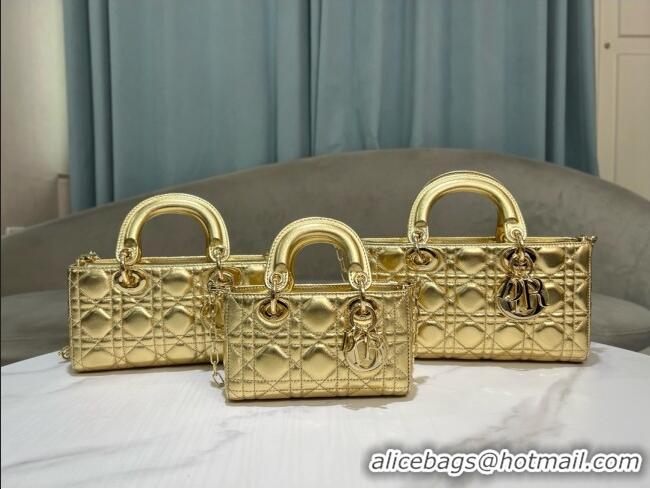 Top Design Dior Lady D-Joy Medium Bag in Cannage Lambskin M0540 Gold 2025