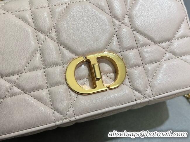 Spot Bulk Dior Small Soft Dior Caro Bag in Macrocannage Lambskin M9252 Powder Pink 2025