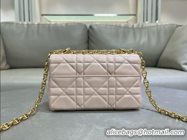 Spot Bulk Dior Small Soft Dior Caro Bag in Macrocannage Lambskin M9252 Powder Pink 2025