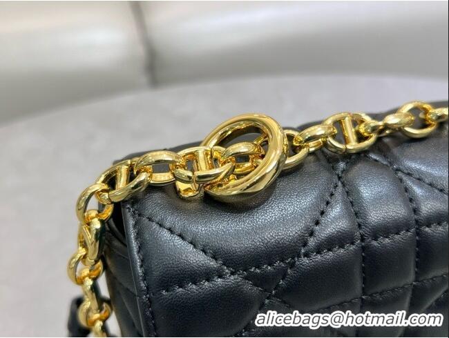 Original Cheap Dior Small Soft Dior Caro Bag in Macrocannage Lambskin M9252 Black 2025