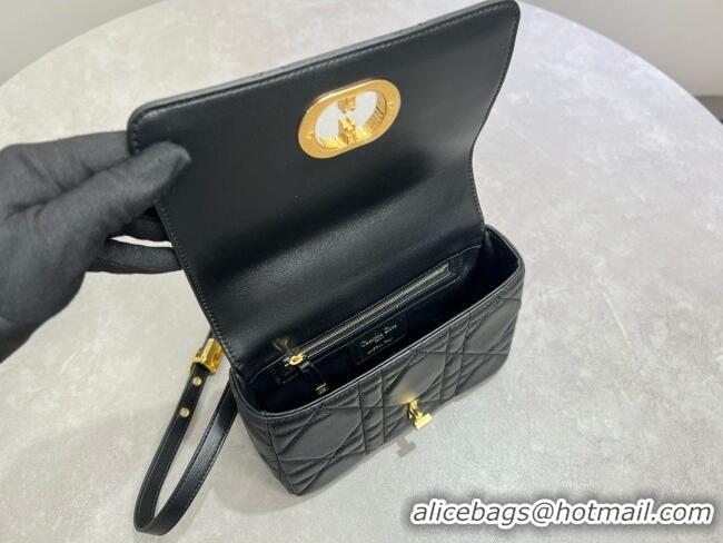 Original Cheap Dior Small Soft Dior Caro Bag in Macrocannage Lambskin M9252 Black 2025