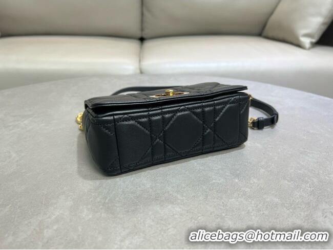 Original Cheap Dior Small Soft Dior Caro Bag in Macrocannage Lambskin M9252 Black 2025