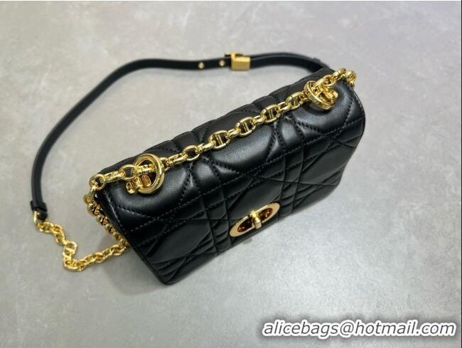 Original Cheap Dior Small Soft Dior Caro Bag in Macrocannage Lambskin M9252 Black 2025