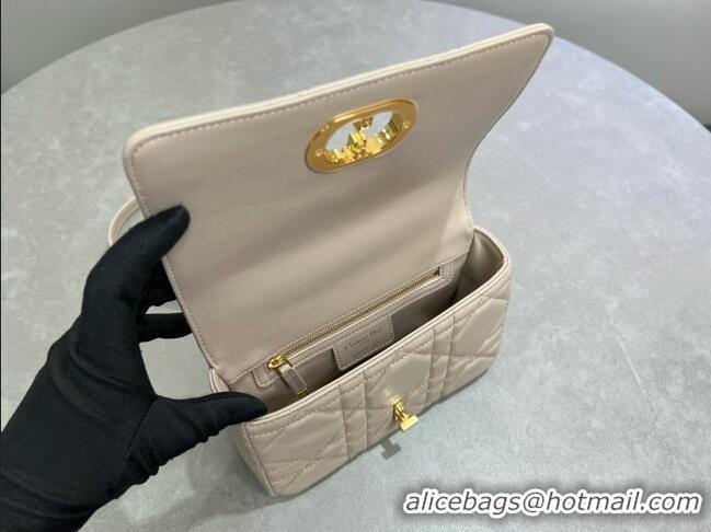 High Quality Dior Small Soft Dior Caro Bag in Macrocannage Lambskin M9252 Beige Grey 2025