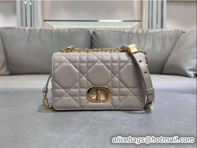 High Quality Dior Small Soft Dior Caro Bag in Macrocannage Lambskin M9252 Beige Grey 2025
