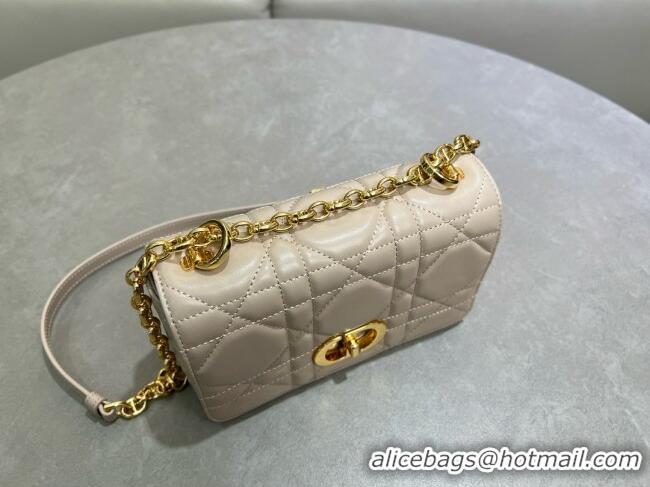 High Quality Dior Small Soft Dior Caro Bag in Macrocannage Lambskin M9252 Beige Grey 2025