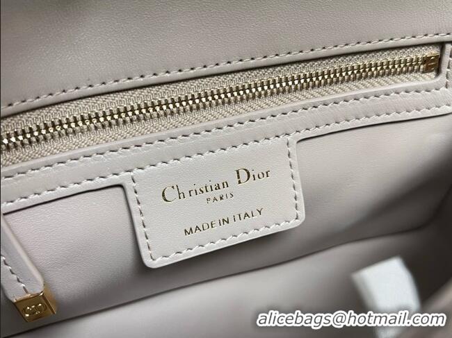 High Quality Dior Small Soft Dior Caro Bag in Macrocannage Lambskin M9252 Beige Grey 2025