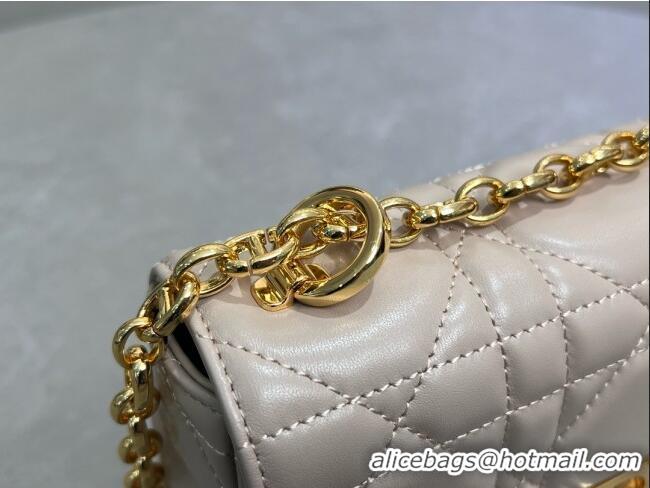 High Quality Dior Small Soft Dior Caro Bag in Macrocannage Lambskin M9252 Beige Grey 2025