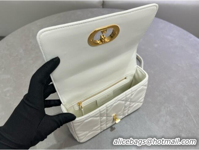 Top Quality Dior Small Soft Dior Caro Bag in Macrocannage Lambskin M9252 White 2025
