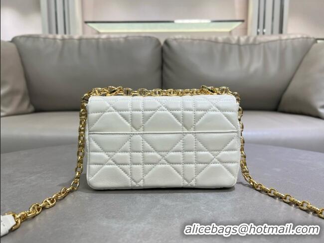 Top Quality Dior Small Soft Dior Caro Bag in Macrocannage Lambskin M9252 White 2025