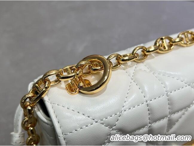Top Quality Dior Small Soft Dior Caro Bag in Macrocannage Lambskin M9252 White 2025