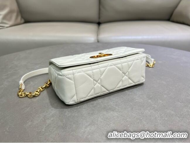 Top Quality Dior Small Soft Dior Caro Bag in Macrocannage Lambskin M9252 White 2025