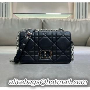 Top Design Dior Small Soft Dior Caro Bag in Macrocannage Lambskin M9252 Black/Silver 2025