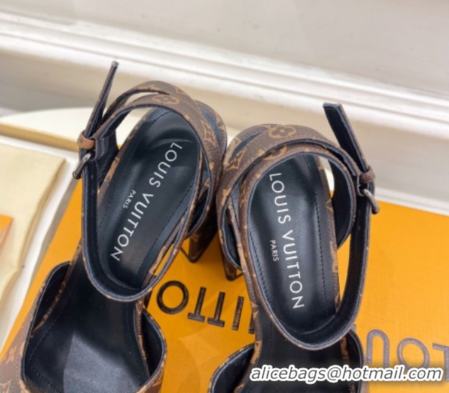 Good Quality Louis Vuitton Swing Heel Sandals 9cm in Monogram Canvas Brown 2025 1AGUTG