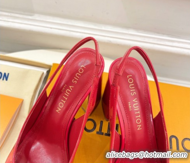 Stylish Louis Vuitton Swing Slingback Pump 9cm in Patent Leather Red 2025 1AGTY9