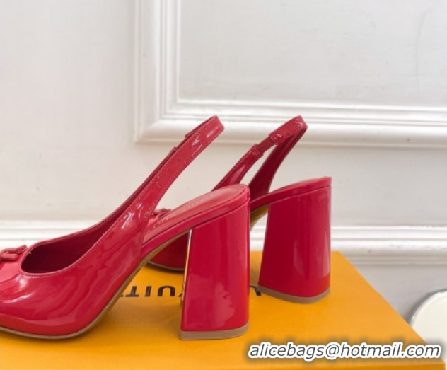 Stylish Louis Vuitton Swing Slingback Pump 9cm in Patent Leather Red 2025 1AGTY9