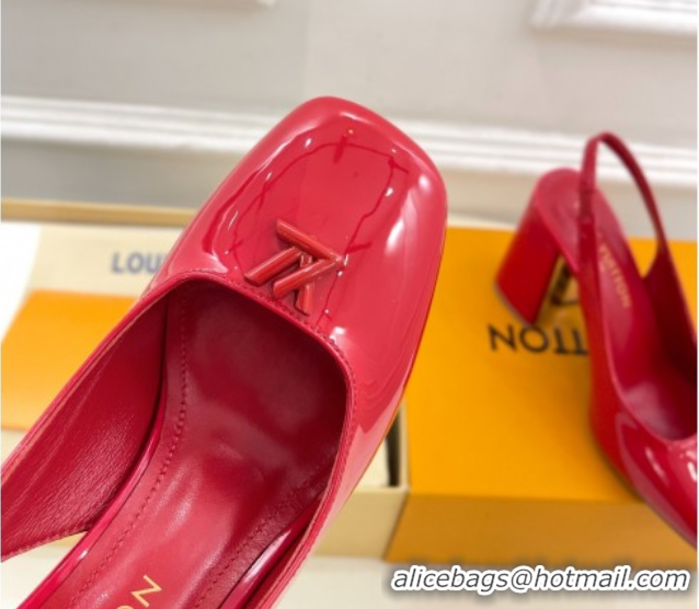 Stylish Louis Vuitton Swing Slingback Pump 9cm in Patent Leather Red 2025 1AGTY9