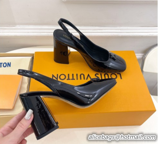 Best Product Louis Vuitton Swing Slingback Pump 9cm in Patent Leather Black 2025 1AGTY9