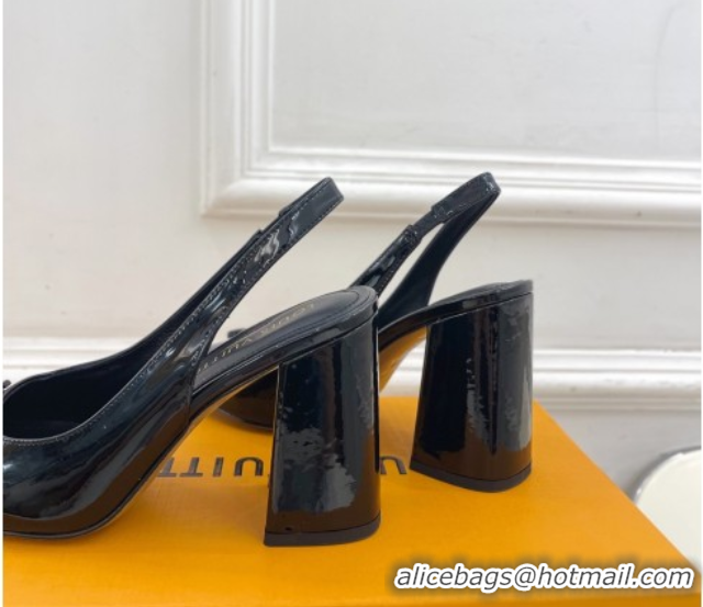 Best Product Louis Vuitton Swing Slingback Pump 9cm in Patent Leather Black 2025 1AGTY9